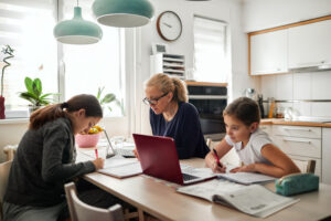 Family using Internet